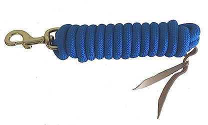 Formay Cowboy Horse Lead Rope 10' x 5/8" Leather Popper Nylon Brass Bolt Snap Green