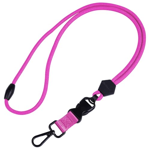 Wisdompro 23 inch Round Cord Lanyard with Safety Breakaway Buckle - color: Hot Pink