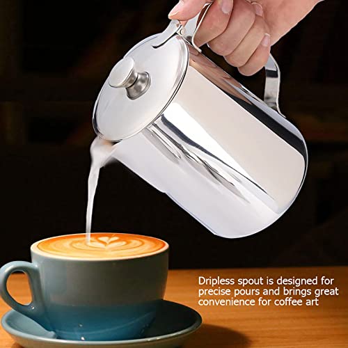 Espresso Accessories,Milk Frothing Pitcher,Milk Pitcher,Milk Frother and Steamer,Frothing Pitcher,Coffee Steaming Pitcher Milk Frothing Mug with Lid 1500mL