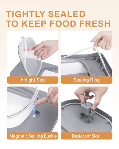 10-13 Lbs Dog Food Storage Container,Collapsible Dog Food Container - color: Grey/10-13 Lbs