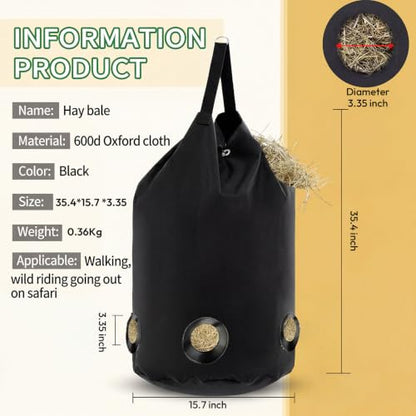 Heavy Duty Horse Hay Feeder Bag Slow Feed Hay Bag with Hanging Strap