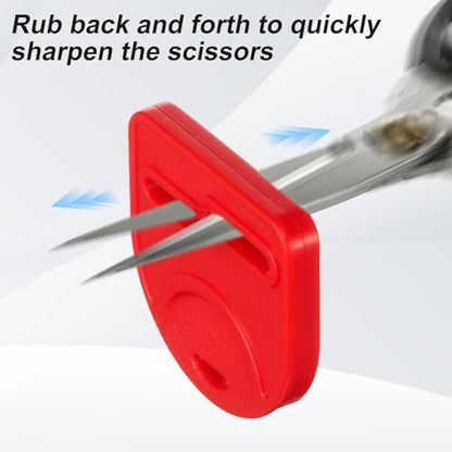 2 Pack Scissor Sharpener Tool, Handheld Mini Sharpener for Fabric & Hair Scissors, Quick Repair for Dull Blades, Portable Design for Home & Travel(Red)