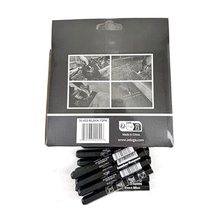 Zeluga 4.7in. x 0.47in. Hex Shape Industrial Lumber Marking Crayons for Clear and Permanent Markings, Black 72 Pack - color: Black, size: 1 Count (Pack of 72)