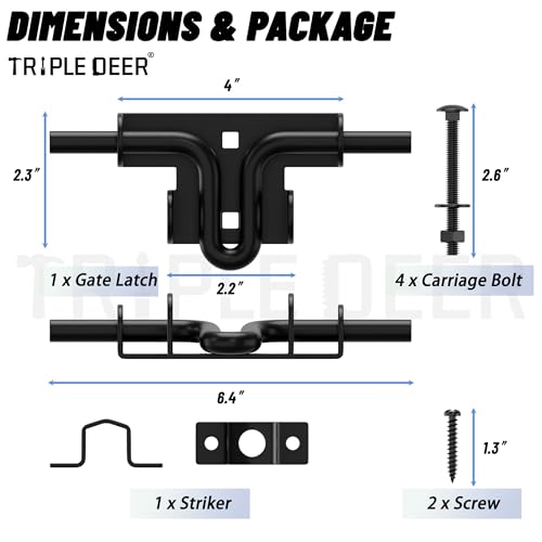 Heavy Duty Slide Bolt Gate Latch, Slide Latches with Padlock Hole, 1 Pack