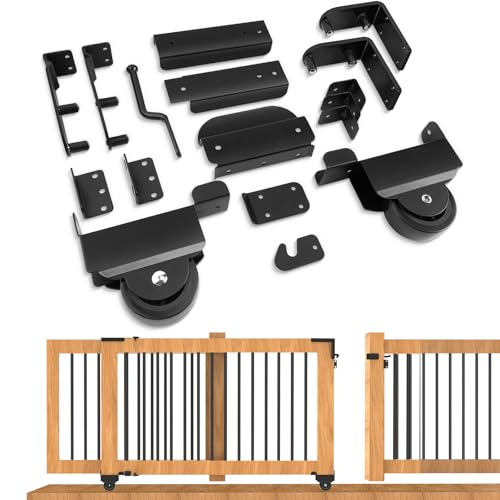 SDSNTE Sliding Gate Hardware Kit for Convenient Gate DIY, Black