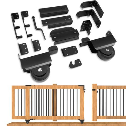 SDSNTE Sliding Gate Hardware Kit for Convenient Gate DIY, Black