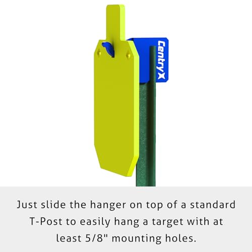 T-Post Target Hanger Tactical Elephant T Post Target Holder AR500 Metal T Post Targets Hook Stand, Easy Assembly, Gread for Standard T-Post - Hang Metal Plates, Gongs, Torsos - color: Blue-2 Pack