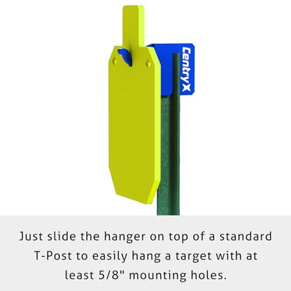 T-Post Target Hanger Tactical Elephant T Post Target Holder AR500 Metal T Post Targets Hook Stand, Easy Assembly, Gread for Standard T-Post - Hang Metal Plates, Gongs, Torsos - color: Blue-4 Pack