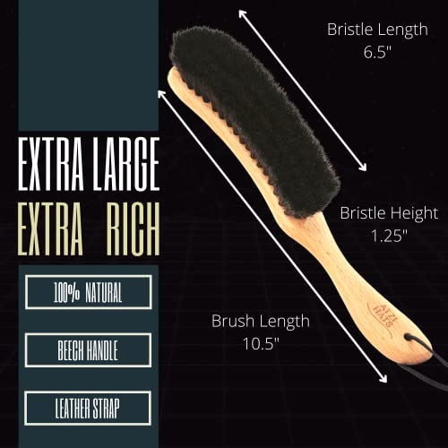 Clothes Brush, Horse Hair Bristle, Cowboy Hat Brush, Suit Lint Brush, Wool, Cashmere, Velvet, Suede, Fabric Brush, Furniture Pet Hair Brush, Long Beech Wood Handle - size: 1 Pack