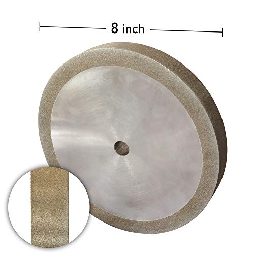 BUCKTOOL 320 Grit 8-Inch CBN Grinding Wheel, 1-Inch Wide, 5/8-Inch Arbor - style: 320Grit, 1" Wide