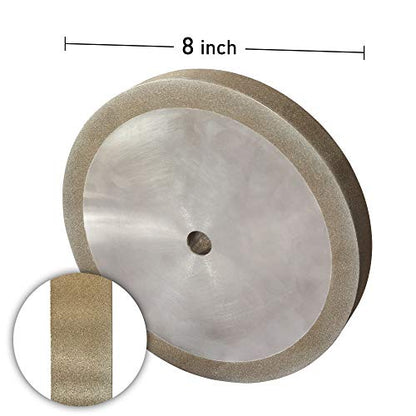 BUCKTOOL 320 Grit 8-Inch CBN Grinding Wheel, 1-Inch Wide, 5/8-Inch Arbor - style: 320Grit, 1" Wide