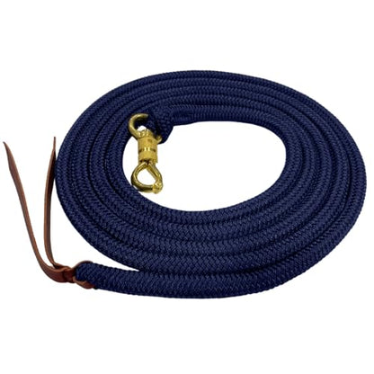 PARELLI 12 Foot Training Rope - Strong Everyday Use All-Purpose Horse Lead Rope with Loop & Latigo Popper | 9/16" Diameter Smooth Yachting Braid, Navy Blue - color: Navy Blue