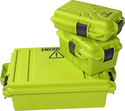 MTM Emergency Box Storage Case for Emergency Kits, First Aid, Survival Gear, Tools & Home Supplies, Emergency Essentials, Water Resistant O-Ring, Lockable & Durable, Made in USA - style: EB3
