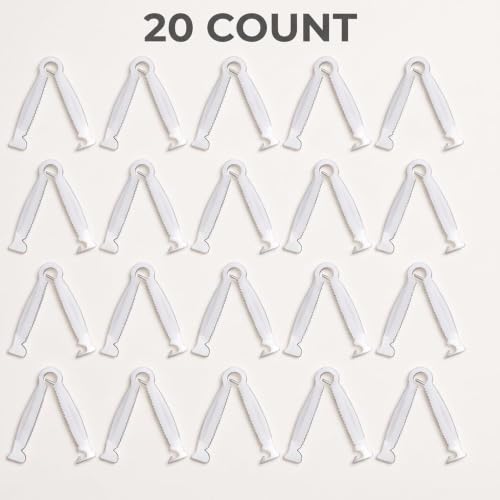 20 Pcs Disposable Umbilical Cord Clamp Birth Hemostatic Materials,Pig Umbilical Cord Clamp for Animals Puppy Kittens Cow Livestock Sheep,Home Birth Supplies kit, White, 1.77 Inch,Pet Midwifery Tools