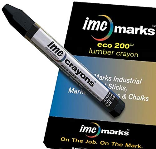 Heavy Duty Lead-Free Non-Toxic Hex Shape Eco Lumber 200 Crayon, Black (Pack of 12) - color: Black