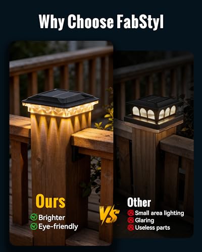 Solar Post Cap Lights for 4x4 Vinyl/ 3.5x3.5 Wood Posts, 12 Pack - size: 12 Pack