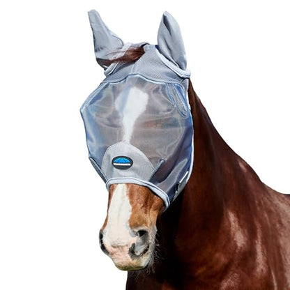 WeatherBeeta ComFiTec Fine Mesh Fly Mask with Ears, Grey, Medium - color: Grey, size: M