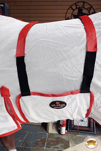 HILASON 72 in White Horse Fly Sheet UV Protect Mesh - color: White, size: 72 In