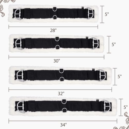 Western Cinch for Horses, 1" Thick Soft Fleece Lined Saddle Cinch Girth - size: 34inch