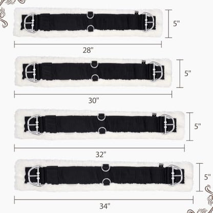Western Cinch for Horses, 1" Thick Soft Fleece Lined Saddle Cinch Girth - size: 32inch