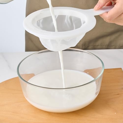 Food Juice Strainer, Yogurt Mesh Sieve, Fine Nylon Mesh Strainer, 100 Mesh Plastic Filter Spoon