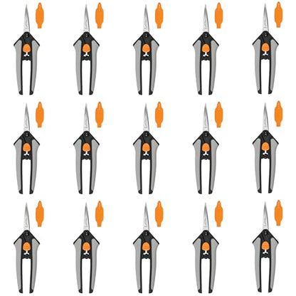 Fiskars 6" Steel Micro-Tip Pruning Snip Set, Garden Scissors, 15-Pack | For Trimming & Shaping Small Plants, Stainless Steel Blades, Easy Action Spring, Symmetrical SoftGrip Handles, Blade Covers - style: Snips (15-Pack)