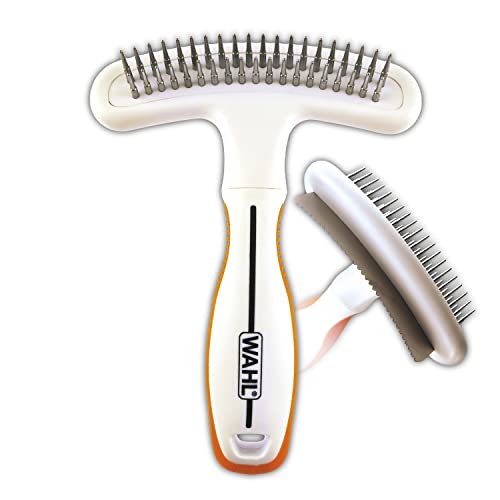 Wahl 2-in-1 Combination Double Row Pet Rake with Hair Shedding Blade - size: 1 Count (Pack of 1)