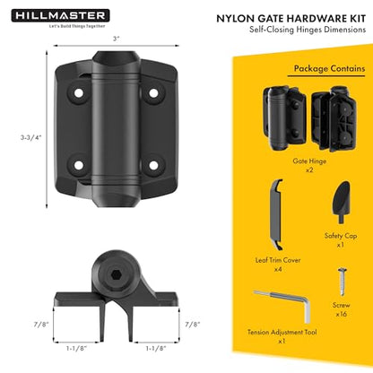 Self Closing Gate Hinges and Key Lockable 2 Sided Gate Latch Gate Hardware Kit,Two Sided Self Locking Gate Latch and No Rust Pool Gate Hinges for Outdoor Metal/Vinyl Fence,Locking Gate Door Lock Latch