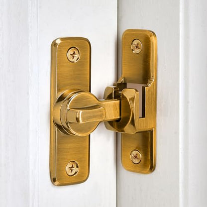 Brass 90/180 Degree Flip Latch,Zinc Alloy Barn Door Latch - color: Brass