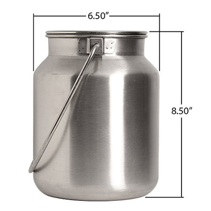 Lindy's Stainless Steel Seamless 1-Gallon Milk Jug, Milk Can, Milk Pail, Anti-Leak Liquid Storage Container with Tight Lid and Long Swivel Handle - size: 128 Ounces