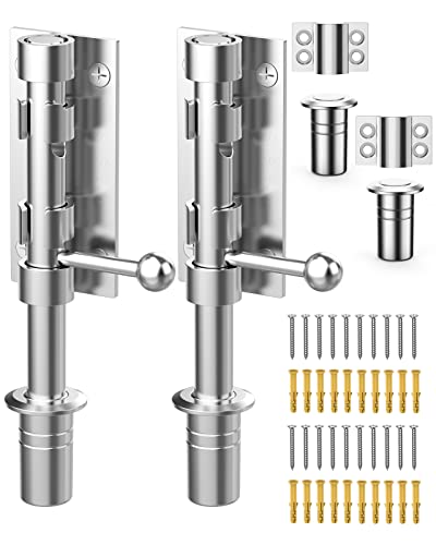 Heavy Duty Slide Bolt Gate Latch Hardware, 6.3 Inch, Silver-2PCS - color: Silver - 2 Pack