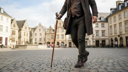 Handmade Solid Brass Head Handle Vintage Style Antique Wooden Walking Stick Cane Gift (3 Fold Wooden Walking Cane) - style: Bald eagle walking stick