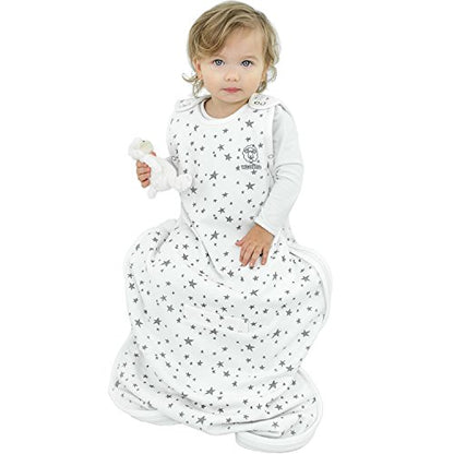 Woolino Toddler Sleeping Sack, 4 Season, Merino Wool and Organic Cotton, Baby Sleep Bag, 2-4 Years, Stars - color: Stars