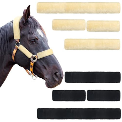8 Pcs Fleece Halter Covers for Horse Halter and Bridle