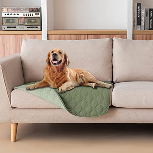 gogobunny Waterproof Armchair Covers for Pets, Anti Hair and Easy Care - color: Dark Green/Light Green, size: 30x30 Inch (Pack of 1)