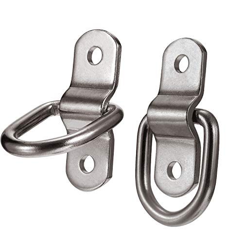 24 Pieces D-Ring Tie Down 1/4 Inch 700 Lbs D-Ring Bracket Mounting Plate for Ratchet Tie Down Straps Car Truck Bed Cargo(Silver) - color: Silver