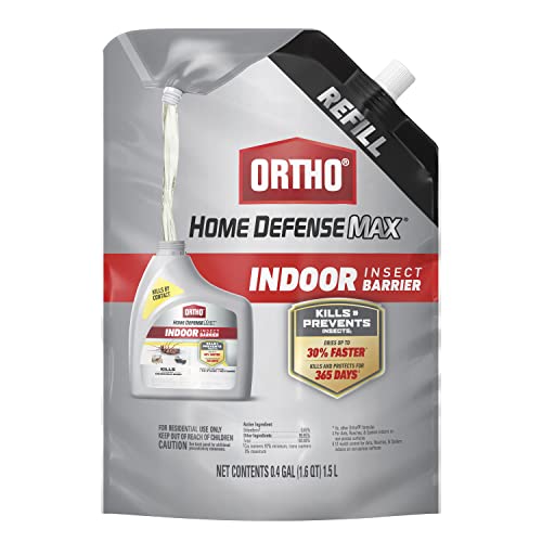 Ortho Home Defense MAX Indoor Insect Barrier Refill, 1.5 L | Home Bug Killer Refill for Battery Powered Quickhand Sprayer, Kills Ants, Roaches, Spiders, Fleas and Ticks - color: Refill Pouch