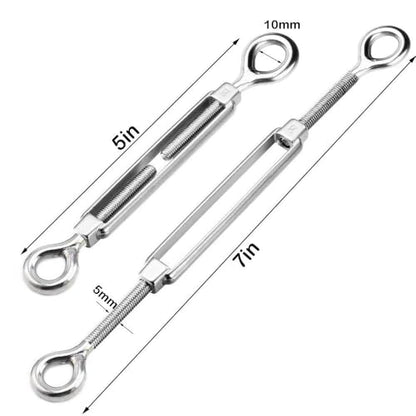 TooTaci 10 Pack M5 Turnbuckle, 304 Stainless Steel Turnbuckle Eye and Eye | Turnbuckle Wire Tensioner, Adjustable Turnbuckles for Cables Wire, Cable Tightener for Tension, Garden Trellis, Cable Railing - size: M5 OO-10Pcs