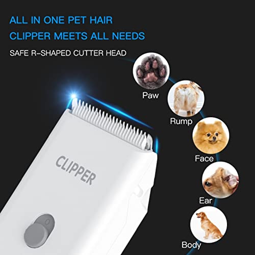 Dog Cat Home Hair Waterproof Clipper Portable Pet Shaver - color: White+narrow Blade