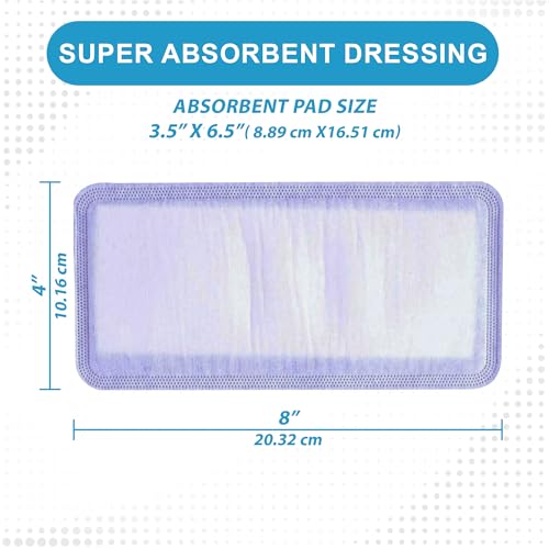 MedVance Super Absorbent Wound Dressing, Non-Adhesive Pads, 4"x8", Box of 5 | Sterile And Individually Wrapped - Non-Stick Wound Bandages - Super Soft - Highly Absorbent & Lock Exudate - Leakproof - size: 4"x8", style: 5 Pack