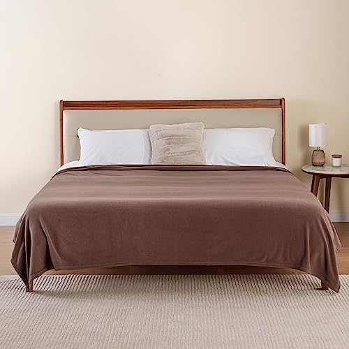 Berkshire Blanket Microfleece Twin Size Bed Blanket Taupe, Lightweight Soft Breathable Plush Micro Fleece Blanket for Bed Couch Sofa, 60x92 Inches - color: Foal, size: Twin/Twin XL