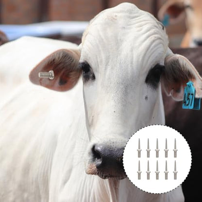Ear Tag Needle 10 Pack Livestock Pins for Cattle Pig Sheep Ear Tagging Lightweight Ergonomic Stainless Steel Animal Identification Tool