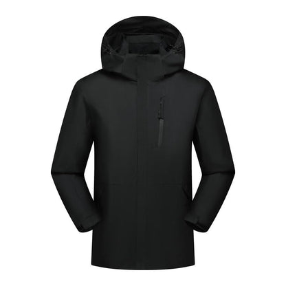 Men's Waterproof Shell Jacket, Lightweight Windbreaker Raincoat, Outdoor Trench Coat - color: Black, size: Medium
