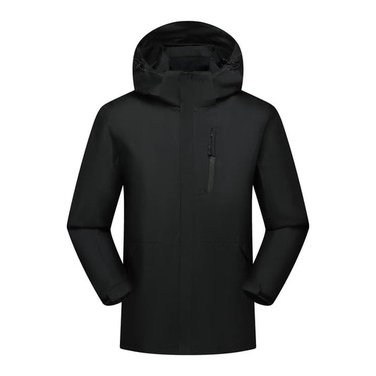 Men's Waterproof Shell Jacket, Lightweight Windbreaker Raincoat, Outdoor Trench Coat - color: Black, size: XX-Large