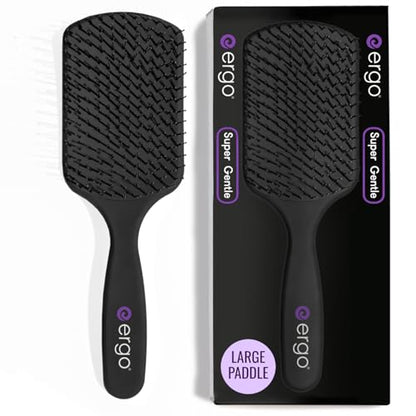 ERGO Super Gentle Large Paddle Brush for Blow Drying - Hair Brushes for Women with Thick or Thin Hair - Dual Hairbrush for Women - Detangler Hair Brush - Gently Detangles Curly or Wet Hair - ERG1000 - style: ERG1000 (Large Paddle)