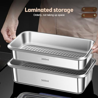 Food Container with Lids Kitchen Storage Container with Date Indicator (3.8L) - size: 3.8L