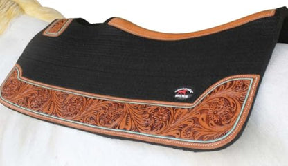 Horse 32"x30" Western Contoured Wool Felt Therapeutic Saddle Pad 39254
