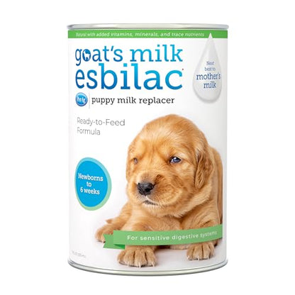 Pet-Ag Goat’s Milk Esbilac Liquid - 11 oz - Ready-to-Feed Puppy Formula with Vitamins, Minerals, and Trace Nutrients for Puppies Newborn to Six Weeks Old - for Sensitive Digestive Systems - size: 11 Oz (Pack of 1)