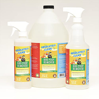 Absolutely Clean Amazing Bird Poop Remover - Just Spray/Wipe - Safely & Easily Removes Bird Messes - Use Indoor/Outdoor - Made in The USA - size: 16oz Spray Bottle 2pack - Save 20%