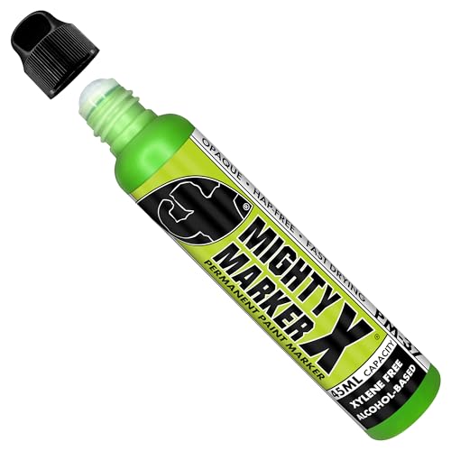 PM-37 Industrial Dauber Paint Marker - 18mm Wide Tip for Metal, Glass & Non-Porous Surfaces - Xylene Free, 45ml Capacity - Fl. Green - color: Fl. Green